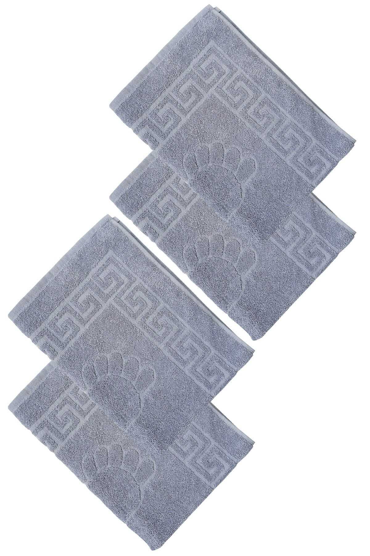 4 lü Ayak İzli Banyo Ayak Havlusu 100 Pamuklu 4 lü Ayak İzli Banyo Ayak Havlusu 100 Pamuklu