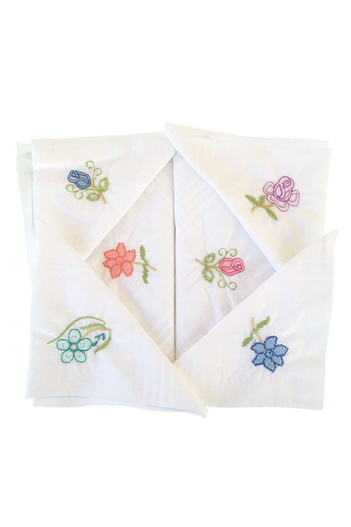 Hediyelik İşlemeli Bayan Mendili 12 Adet 28x28 cm 100 Pamuk Hediyelik İşlemeli Bayan Mendili 12 Adet 28x28 cm 100 Pamuk