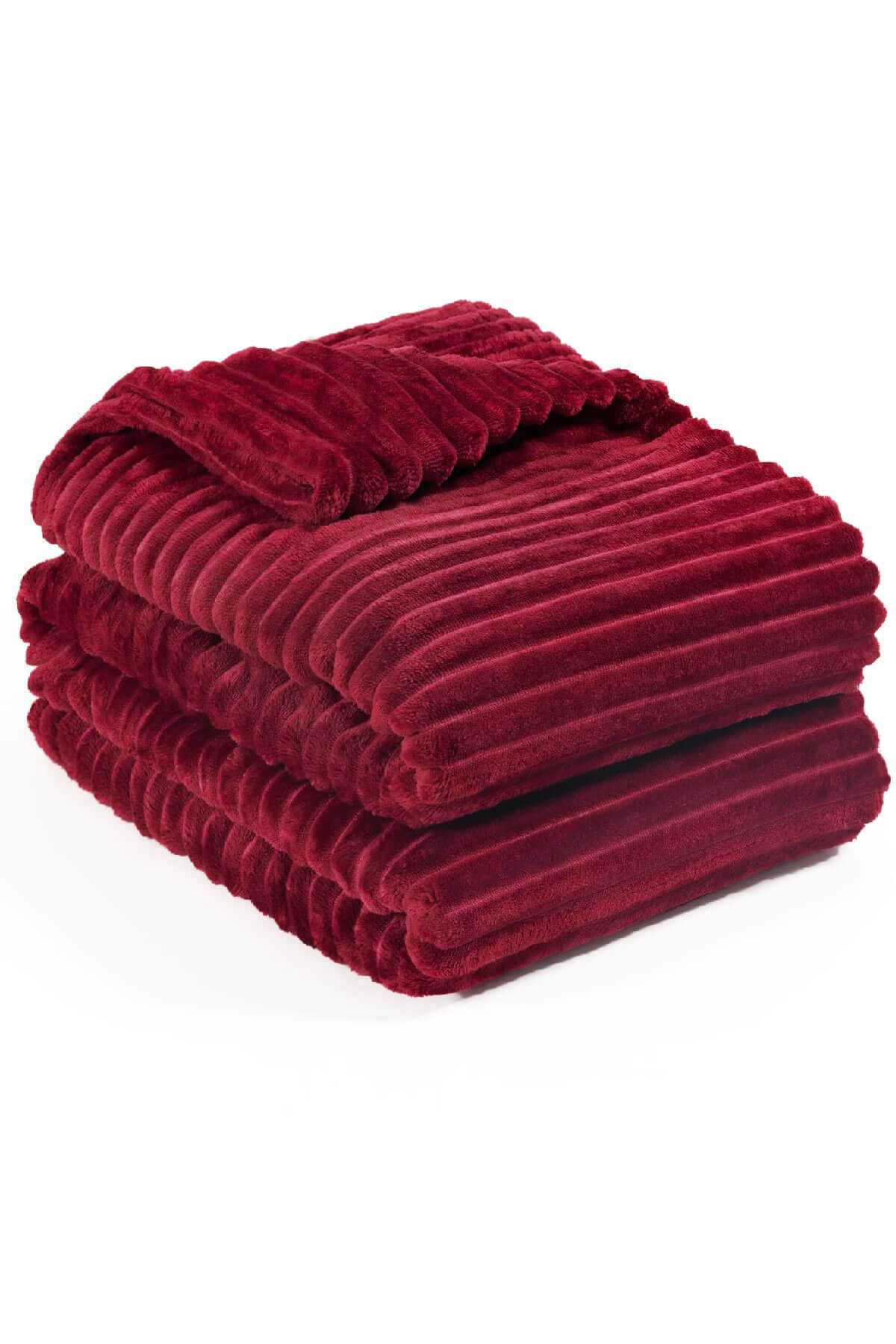 Tek Kişilik Çizgili Tv Battaniyesi 130x180 Cm Bordo Tek Kişilik Çizgili Tv Battaniyesi 130x180 Cm Bordo