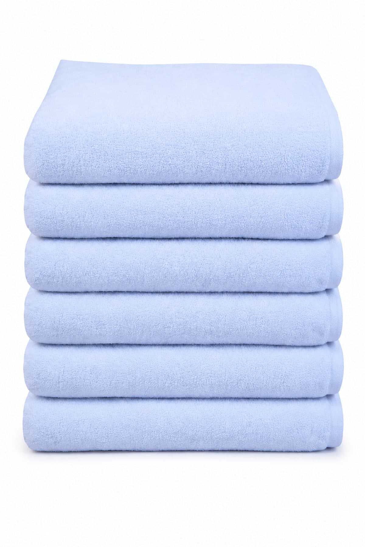 6 lı Otel El Yüz Havlusu Pamuklu Beyaz 50x85 Cm Newcotton