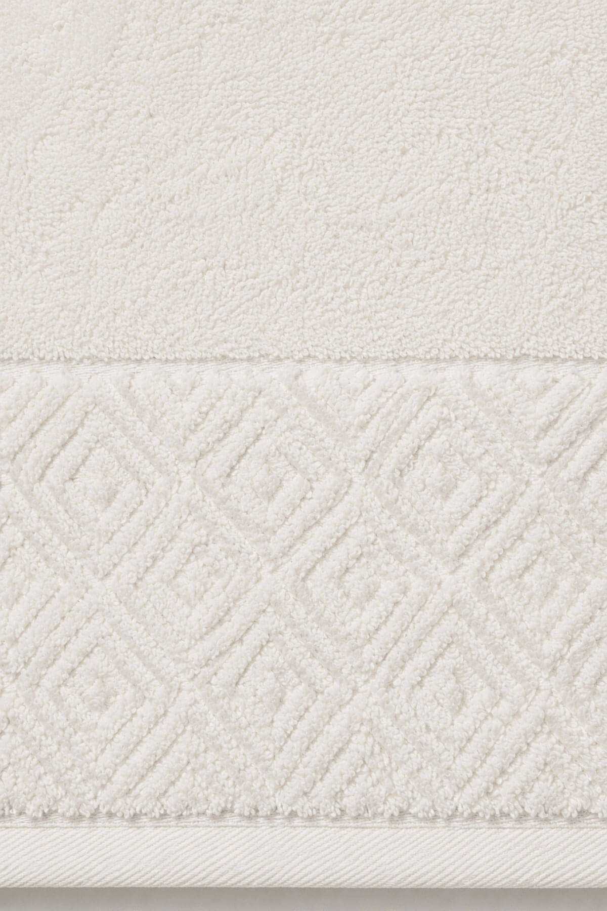 El Yüz Havlusu 50x90 cm %100 Pamuk Kısmi Kadife  Quadro Krem