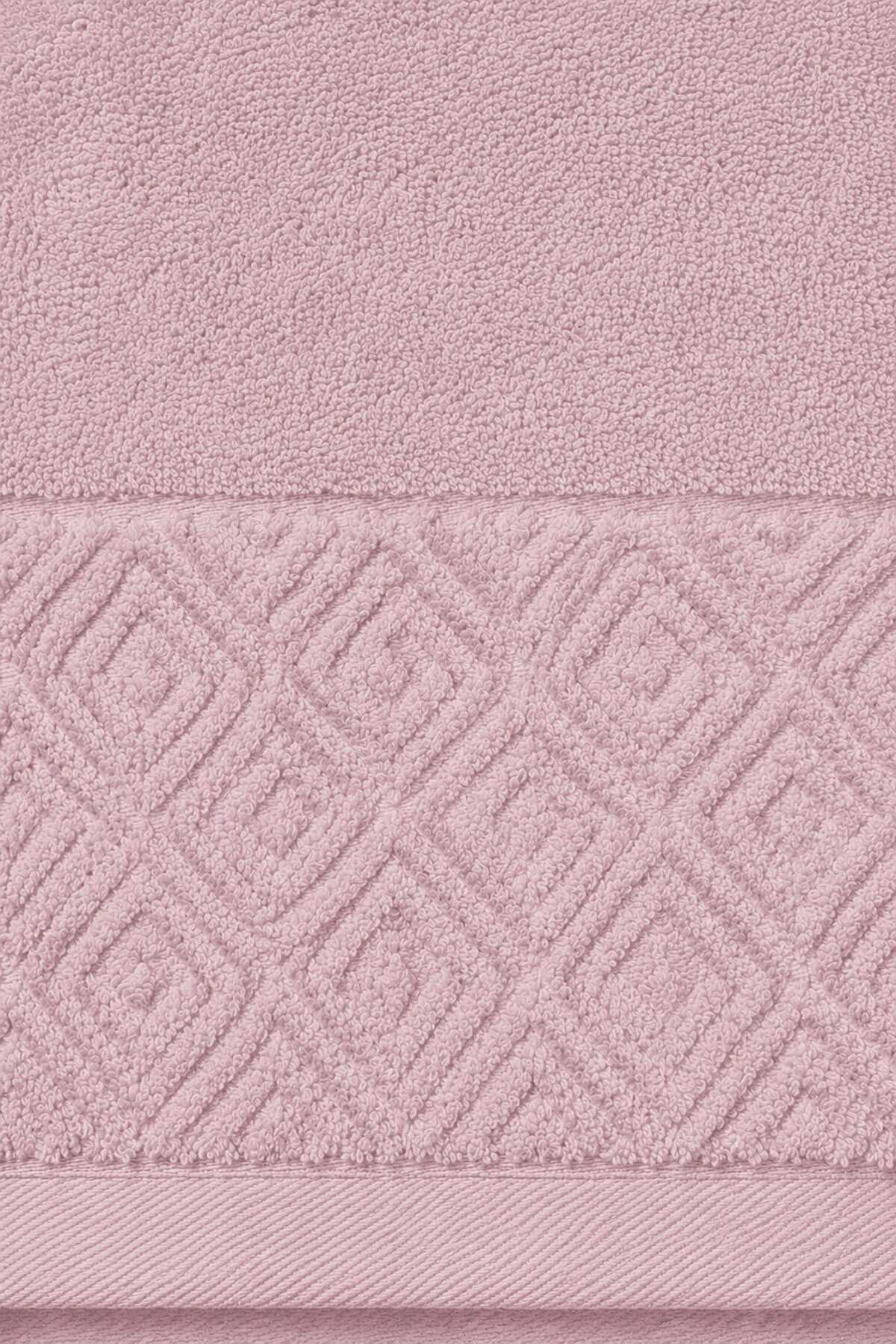 El Yüz Havlusu 50x90 cm %100 Pamuk Kısmi Kadife  Quadro Pembe