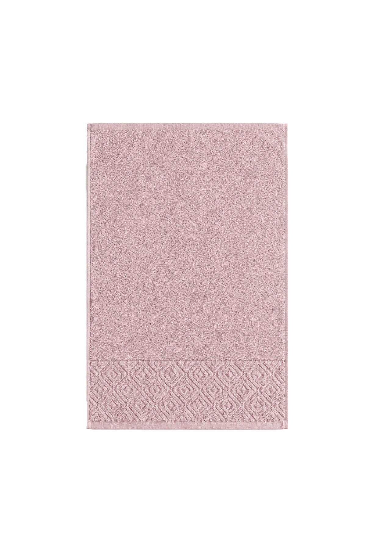 El Yüz Havlusu 50x90 cm %100 Pamuk Kısmi Kadife  Quadro Pembe