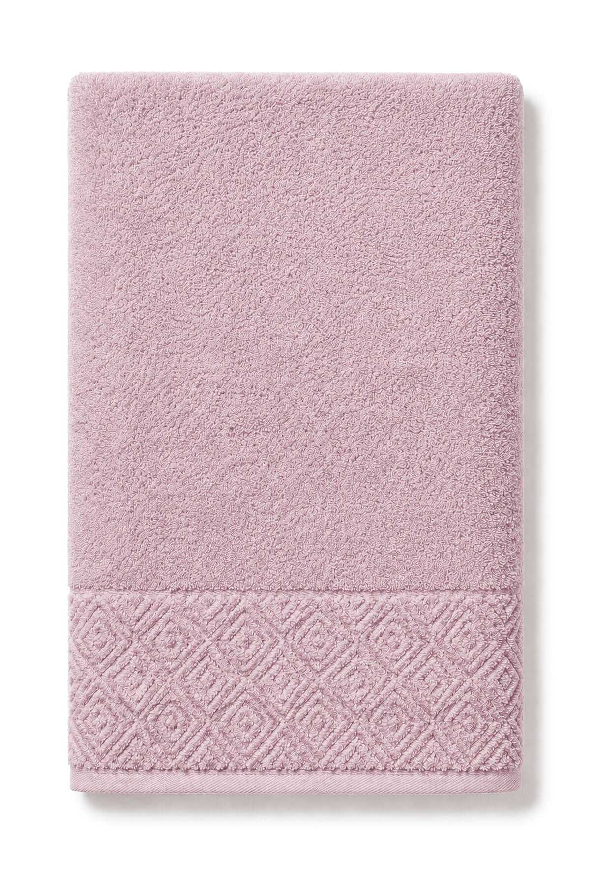 El Yüz Havlusu 50x90 cm %100 Pamuk Kısmi Kadife  Quadro Pembe