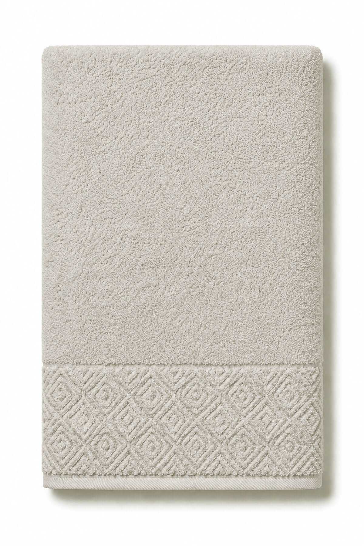 El Yüz Havlusu 50x90 cm %100 Pamuk Kısmi Kadife  Quadro Taş
