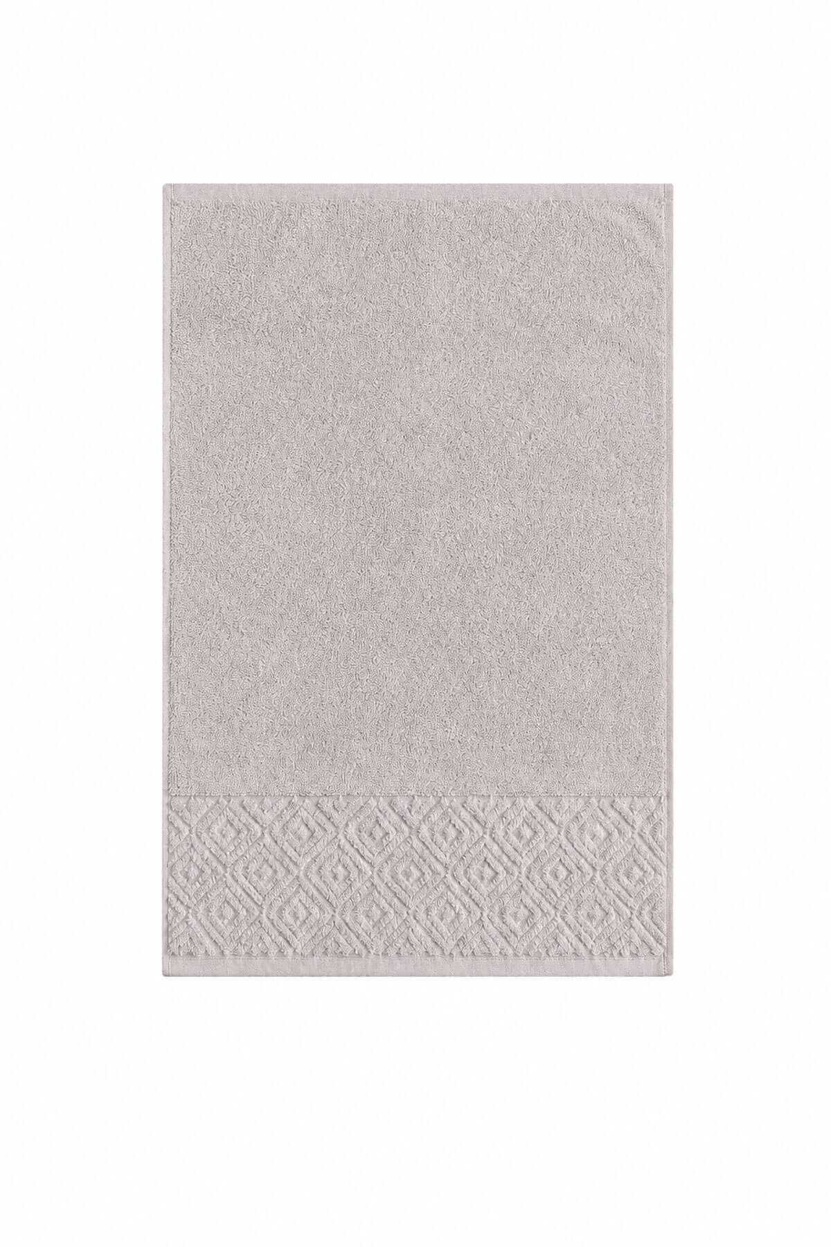 El Yüz Havlusu 50x90 cm %100 Pamuk Kısmi Kadife  Quadro Taş